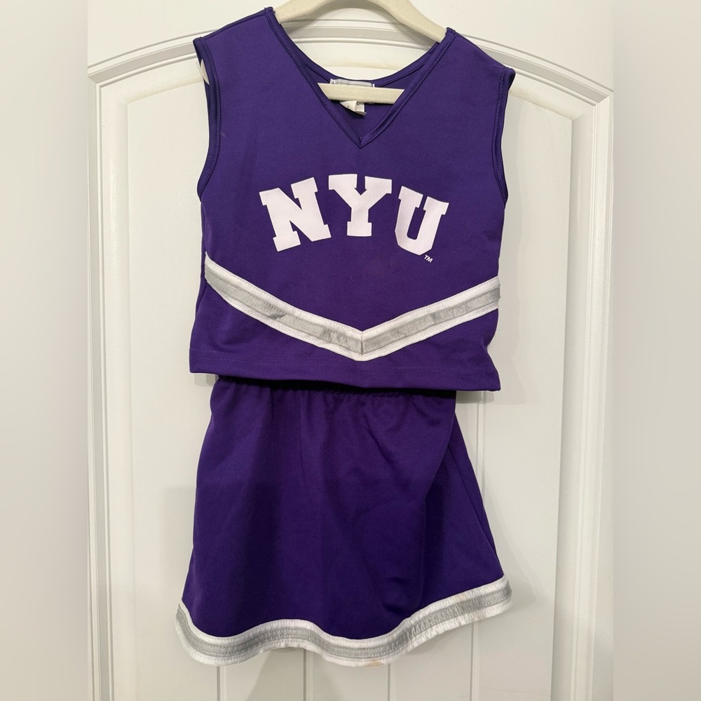 Purple NYU Cheerleading Outfit for little girls size 7